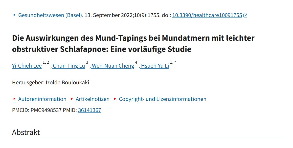 Schlafdiagramm zeigt REM-Phasen mit und ohne Mouth Taping, wissenschaftliche Grafiken im Hintergrund